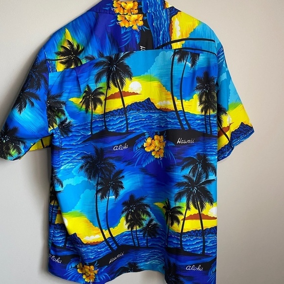Royal Creations Vintage Aloha Shirt Hawaiian Palm Tree Sunset Surf Men's - Picture 6 of 9
